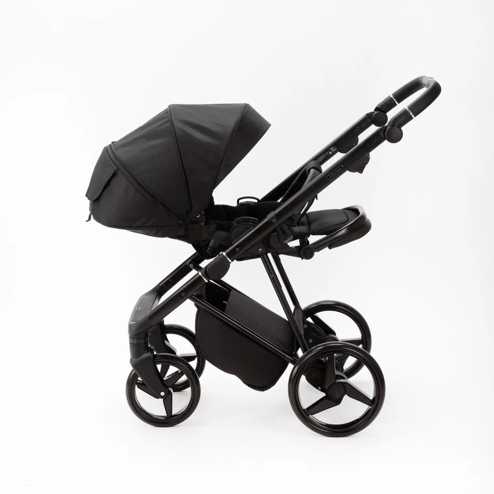 Коляска Adamex Quantum Lux 3 в 1, цвет TK-53 (чёрный глянцевый) — фото 7