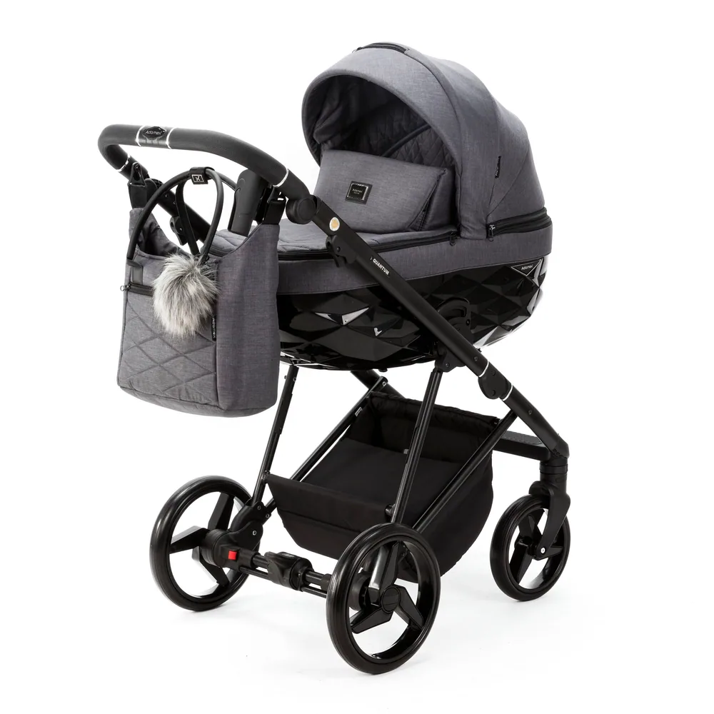 Коляска Adamex Quantum Lux 3 в 1, цвет TK-66 (тёмно-серый меланж)