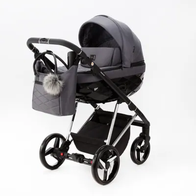 Коляска Adamex Quantum Se Exclusive 3 в 1, цвет TK-681 (графитовый с чёрным)