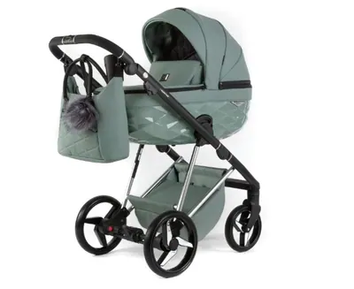 Коляска Adamex Quantum Superstar Deluxe 2 в 1, цвет Q-STAR150 (приглушённый эвкалиптовый)