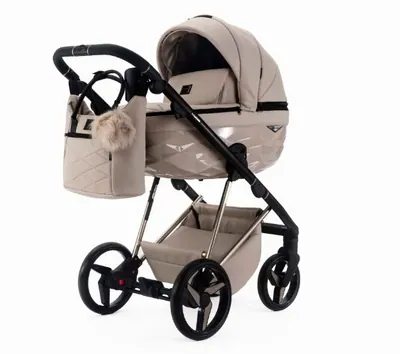 Коляска Adamex Quantum Superstar Deluxe 2 в 1, цвет Q-STAR155 (песочно-бежевый с перламутром)