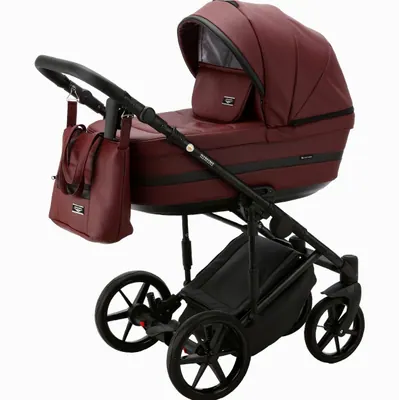 Коляска Adamex Rimini Deluxe 2 в 1, цвет RI222 (винно-бордовый марсала)