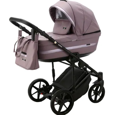 Коляска Adamex Rimini Deluxe 2 в 1, цвет RI226 (пыльно-розовый с лиловым отливом)