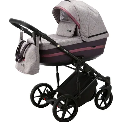 Коляска Adamex Rimini Lux 2 в 1, цвет RI40-LUX (светлый розовый меланж со сливовым)