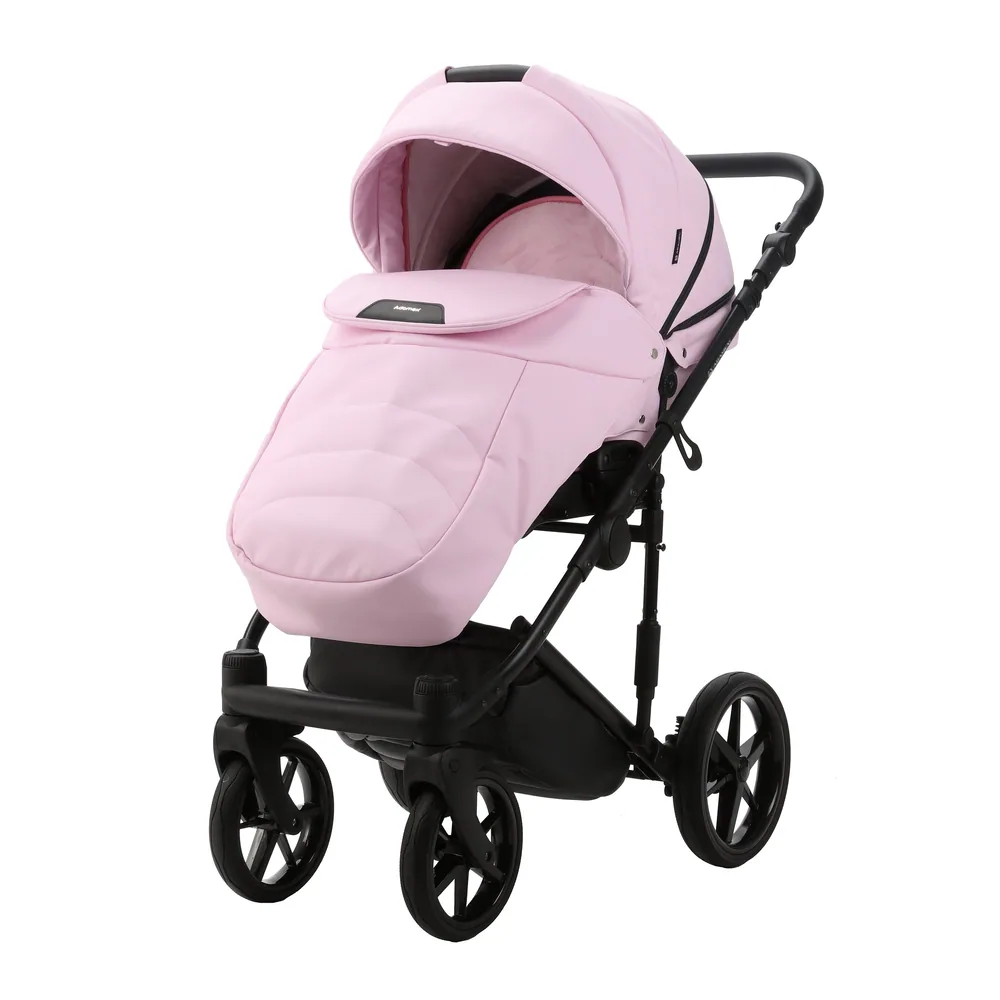 Коляска Adamex Zico Deluxe (100% кожа) 3 в 1 — нежно-розовый зефирный — фото 5