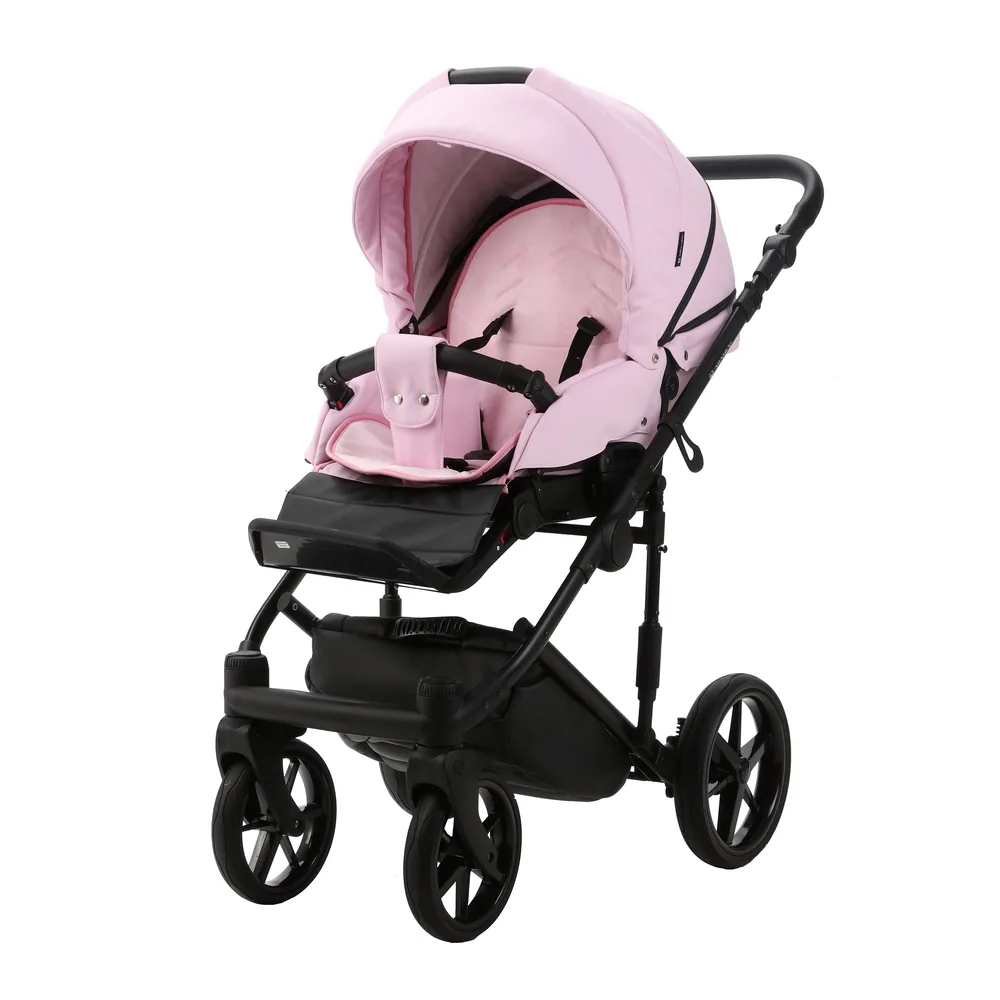 Коляска Adamex Zico Deluxe (100% кожа) 3 в 1 — нежно-розовый зефирный — фото 6