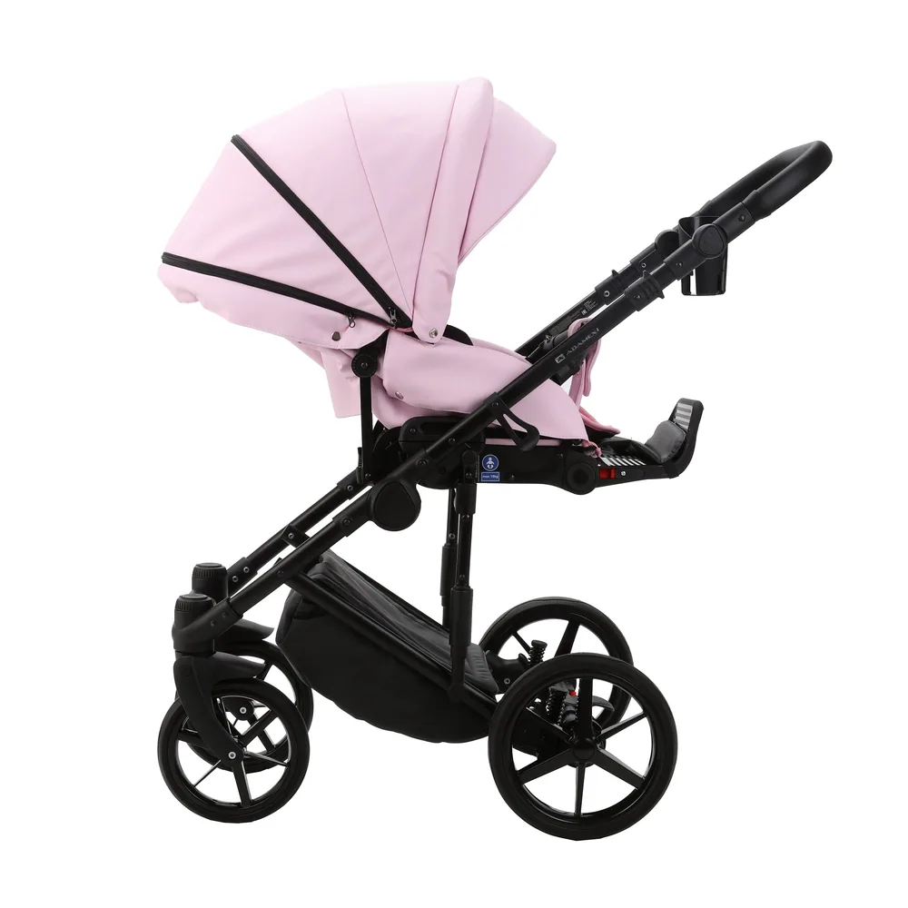 Коляска Adamex Zico Deluxe (100% кожа) 3 в 1 — нежно-розовый зефирный — фото 7