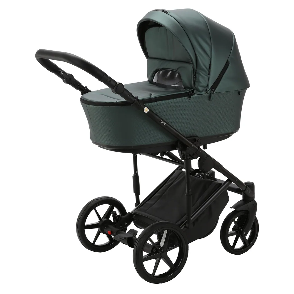 Коляска Adamex Zico Deluxe (100% кожа) 3 в 1 — тёмно-зелёный хвойный — фото 2