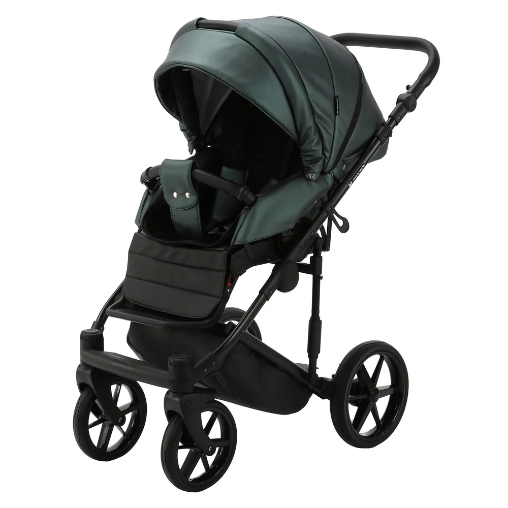 Коляска Adamex Zico Deluxe (100% кожа) 3 в 1 — тёмно-зелёный хвойный — фото 6