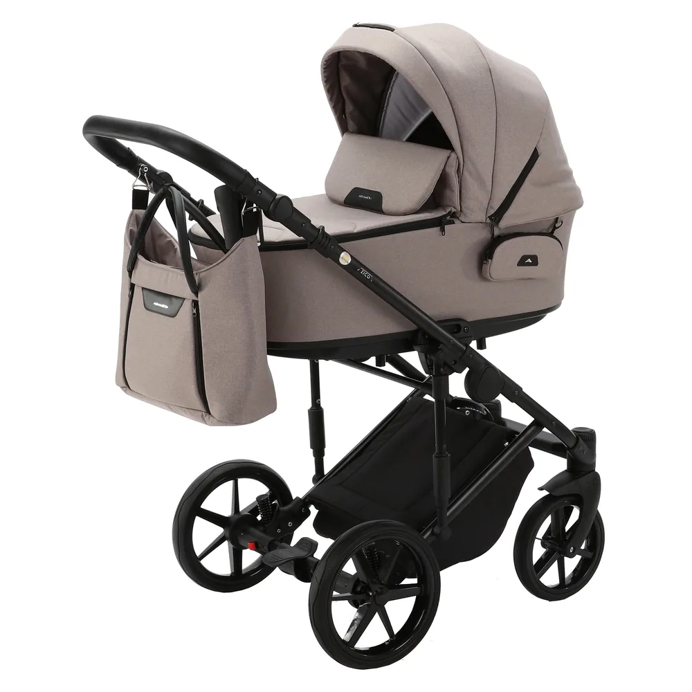 Коляска Adamex Zico 2 в 1, цвет ZICO TK-72 (тёплый бежево-серый)