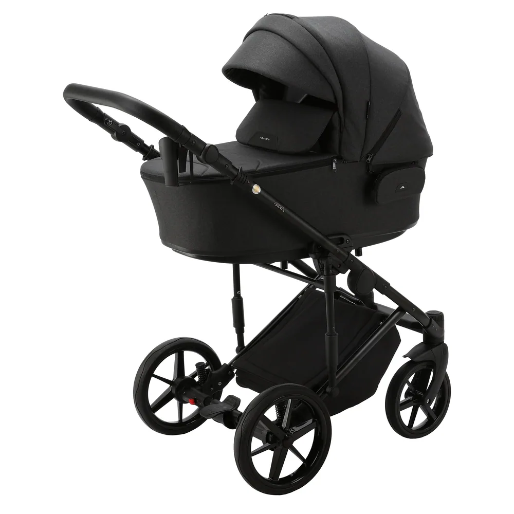 Коляска Adamex Zico 2 в 1, цвет ZICO TK-79 (тёмно-графитовый меланж) — фото 3