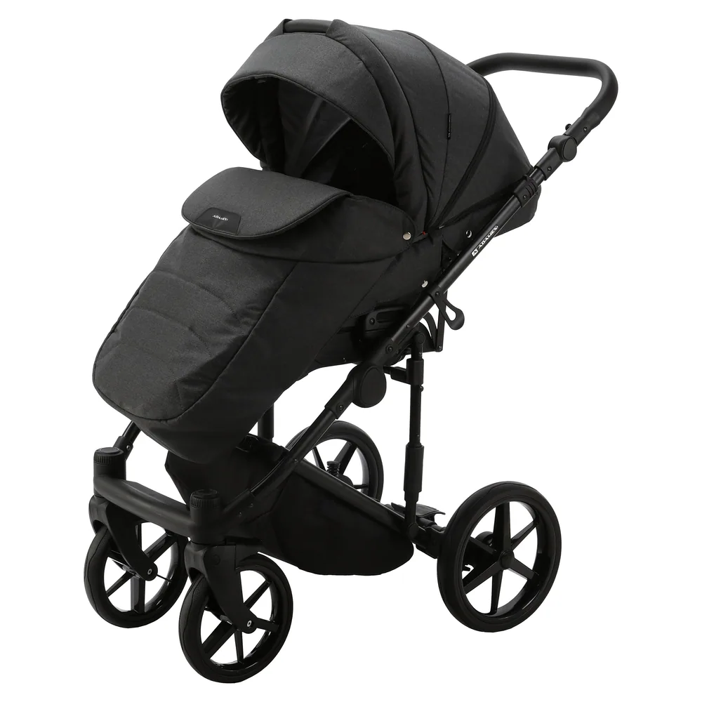 Коляска Adamex Zico 2 в 1, цвет ZICO TK-79 (тёмно-графитовый меланж) — фото 5