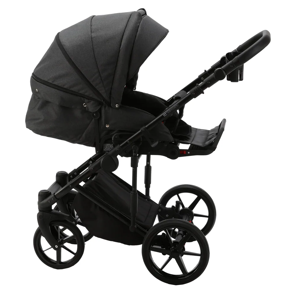 Коляска Adamex Zico 2 в 1, цвет ZICO TK-79 (тёмно-графитовый меланж) — фото 7